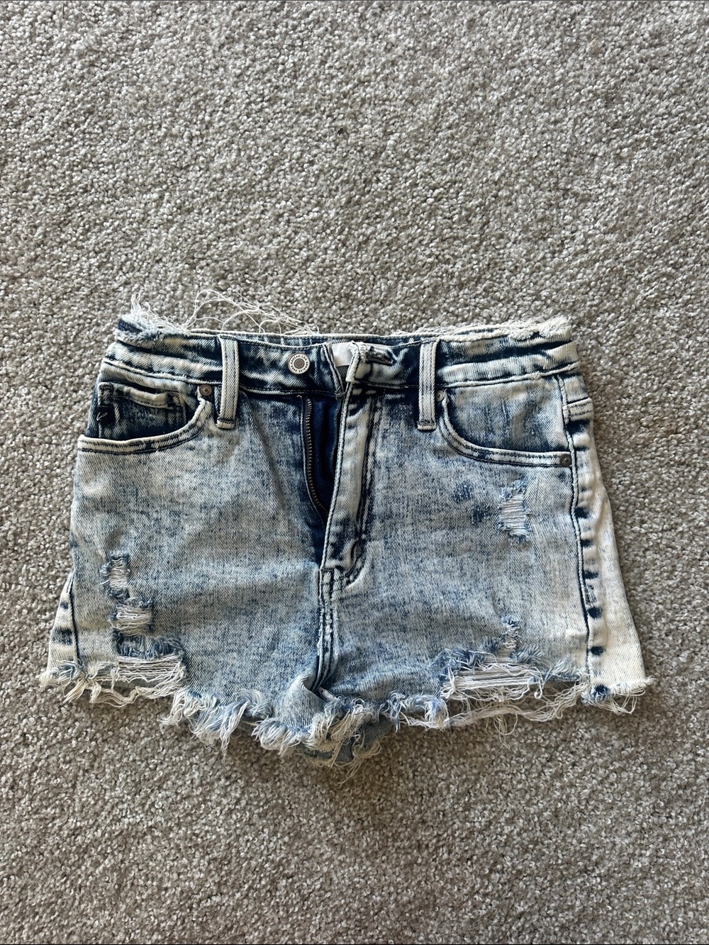 KanCan Light Wash Distressed Denim Shorts
